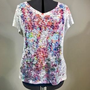 Daisy Fuentes Multi-colored Short Sleeve T-Shirt